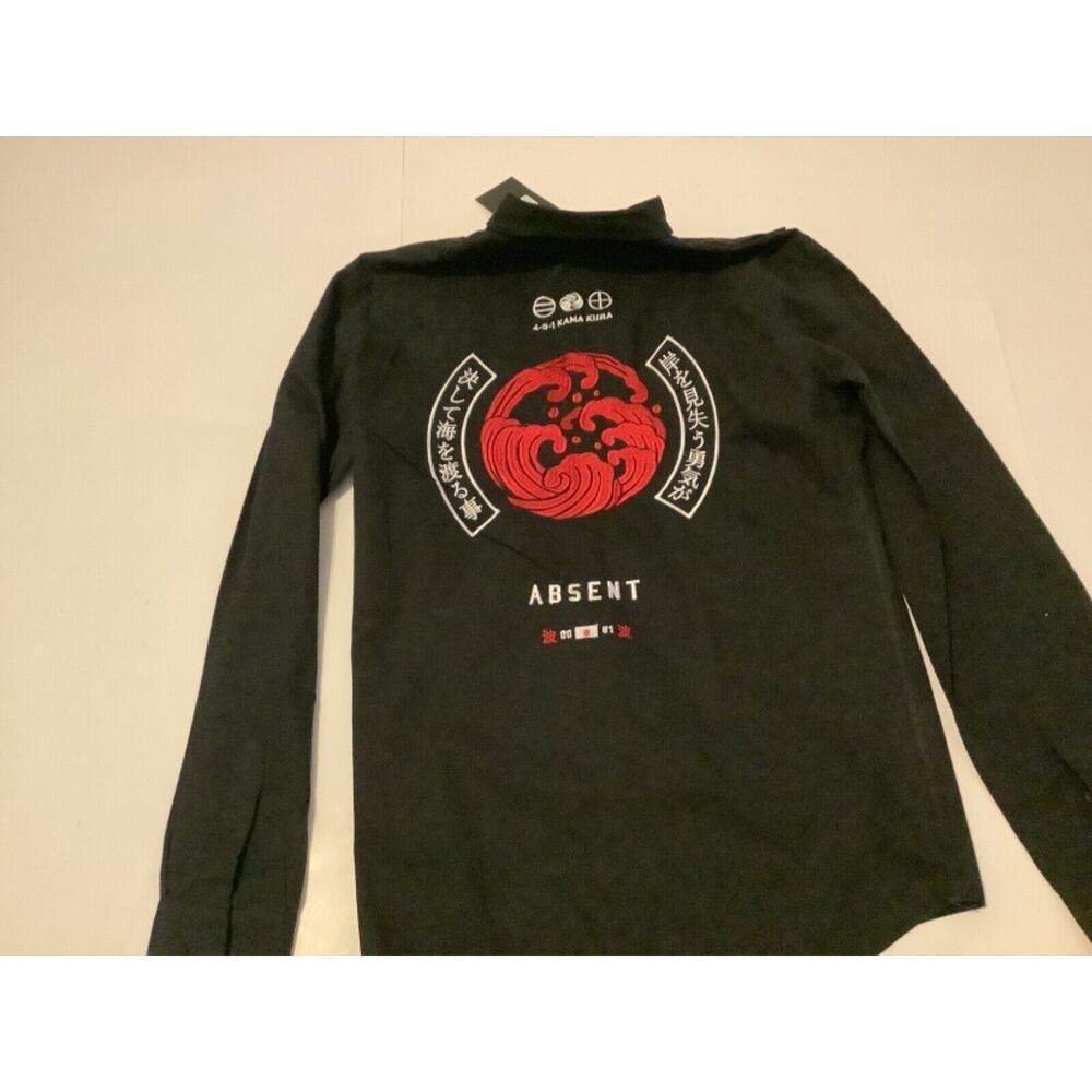 NWT ABSENT SQUAD NAMI Shirt Men's S Black LS with Logos